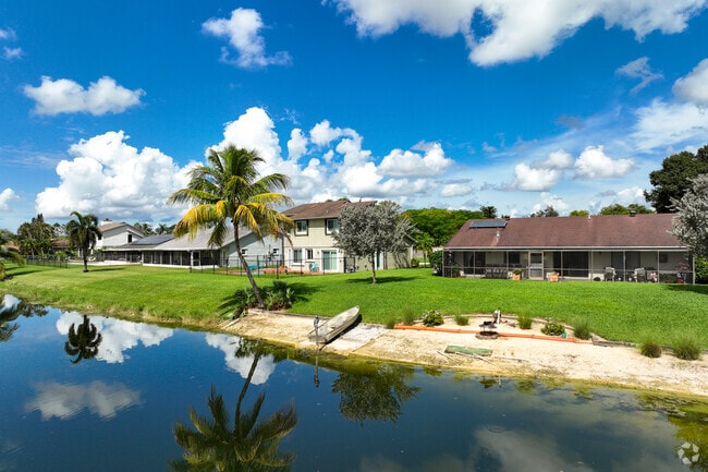 Lakeside living is a highlight of Springtree Lakes, with direct water access.