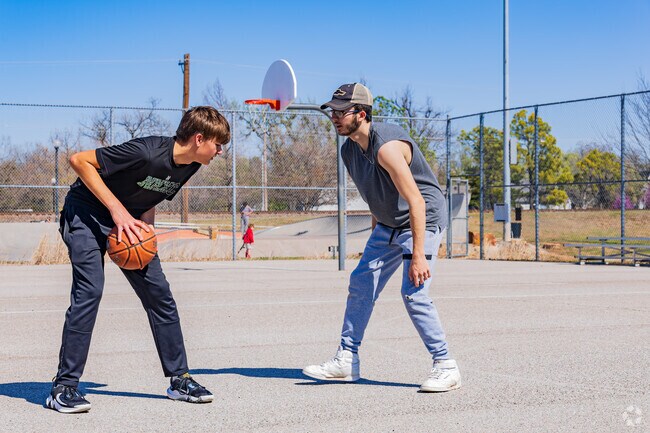 Residents can enjoy playing basketball in Andrews Park.