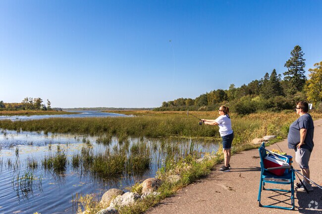 Residents enjoy fishing at Wild Rice Lake Reservoir.