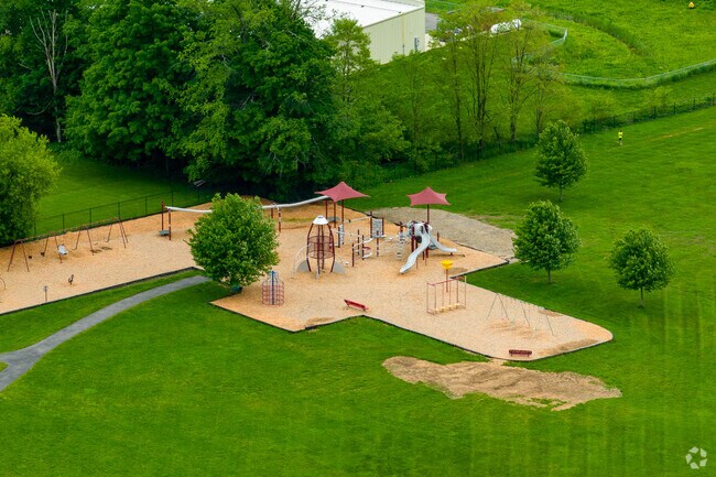 Deruyter Elementary School's playground is well-maintained.