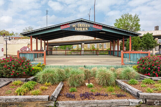 Enjoy live music at the Bo Diddley Pavilion in McComb.