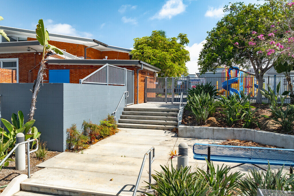 An entrance view to Emory Elementary School located in Nestor.