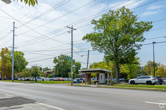 UK students and locals can catch a bus ride for their morning commute in Aylesford Place.