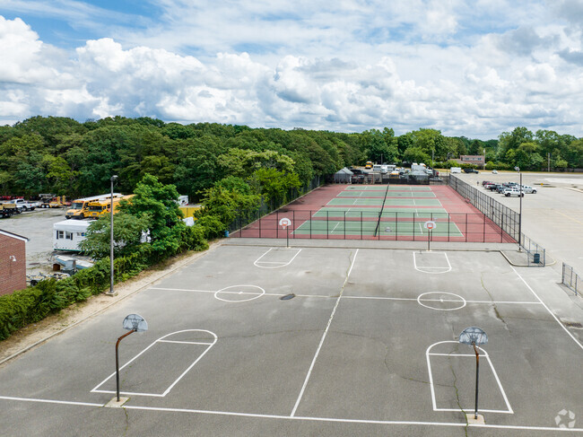Dont forget your basketball to shoot hoops at Saxton Middle School.