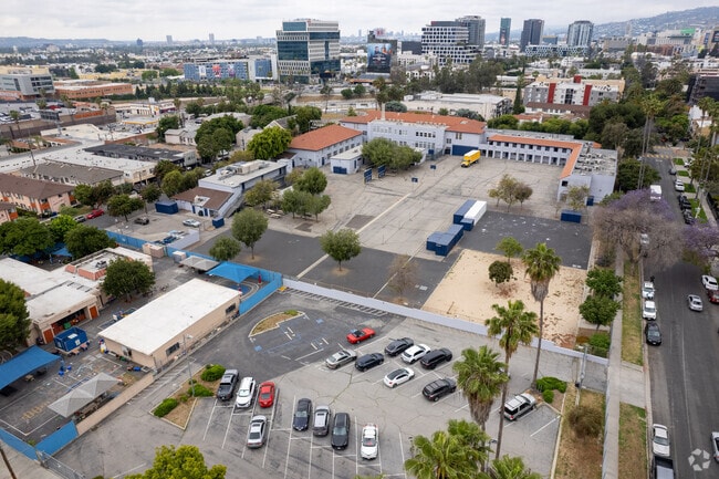 Aerial of Grant Elementary School in Los Angeles California.