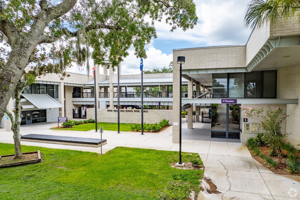 River Ridge High School has 1,476 students in grades 9-12 nearby to Riverside Village.