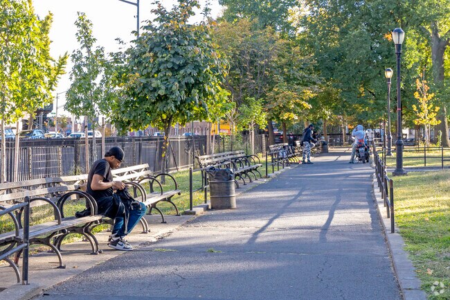 Poe Park in Fordham Manor is a local meet up and hang out spot for most of the community.