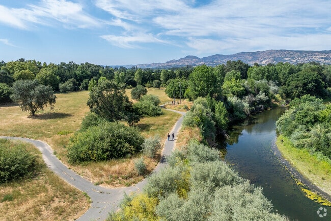 Trancas Crossing Park follows the Napa River through Stonehouse neighborhood.