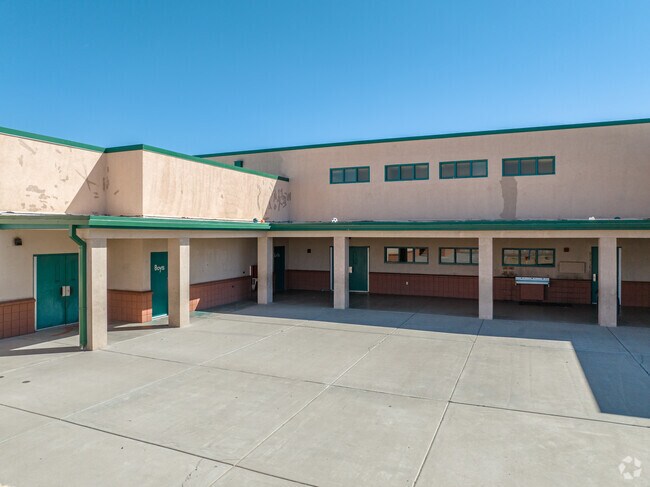 Moya Elementary School students can enter their classrooms from the outside.