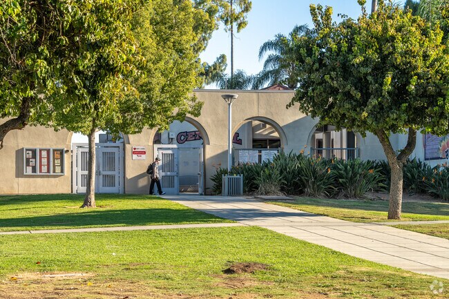 A welcoming entrance is seen at Central Middle School in Riverside.