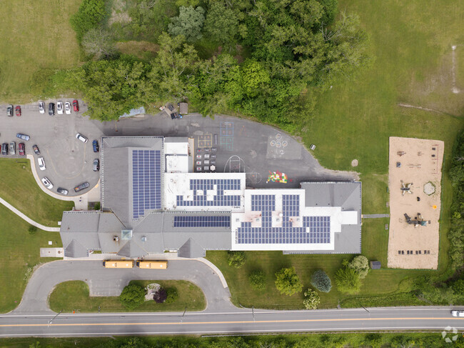 A top down view of Richmond Consolidated School in Richmond, MA.