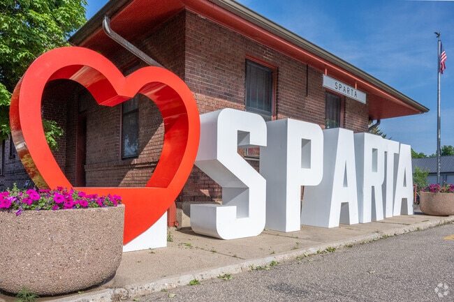 Sparta's rail station is known for its unique architecture and has been repurposed as a venue for events and training experiences.