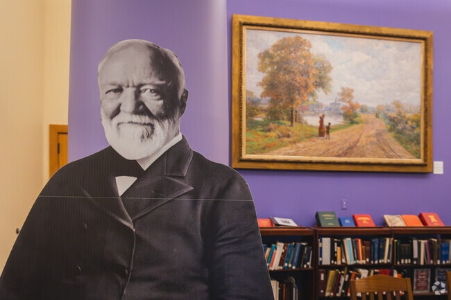 Andrew Carnegie built 1,681 libraries in the United States including this one which sits in downtown Muncie near Cowing Park.