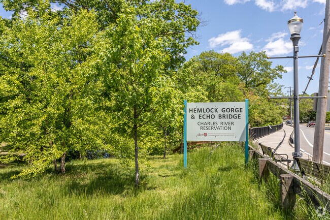 Hemlock Gorge Reservation in Newton Upper Falls.
