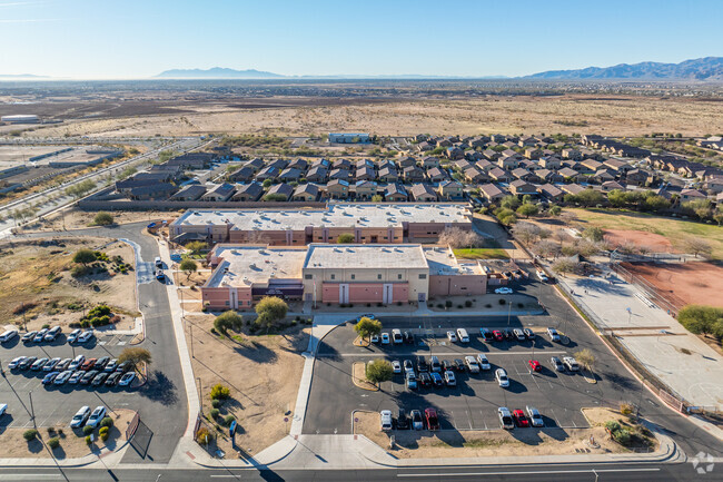A bird's eye view of Desert Oasis Elementary School in Surprise.