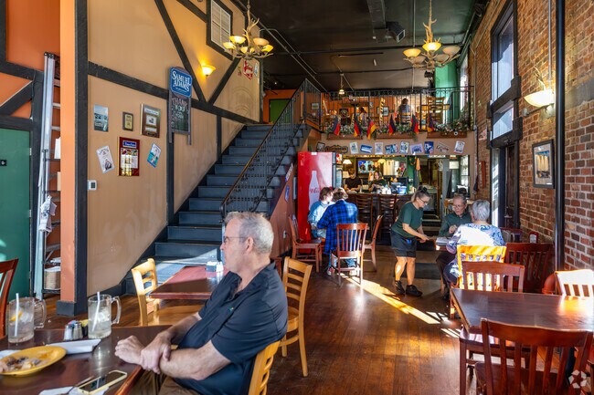 Gray locals head to nearby Freiberg's for a great meal in a more than century old building.