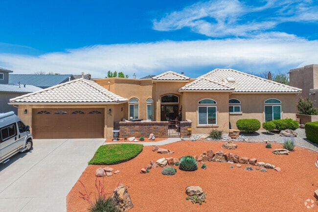 Some Spanish style homes in River's Edge feature tile roofs.
