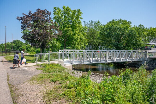 The pedestrian walkway at Sping Valley Park is a nice place for a stroll.