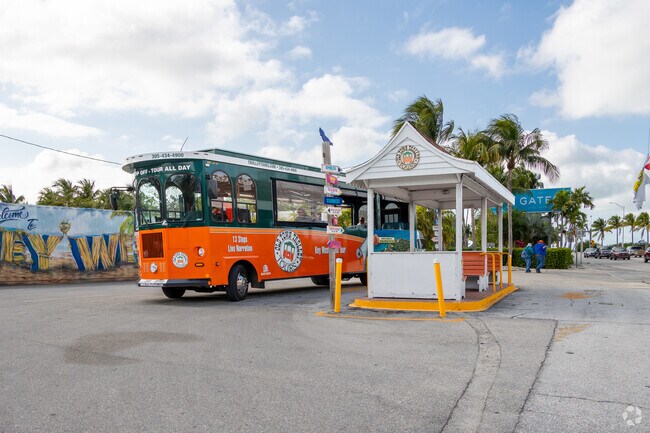Local trollies are frequently scheduled to take the tourists around in the island..