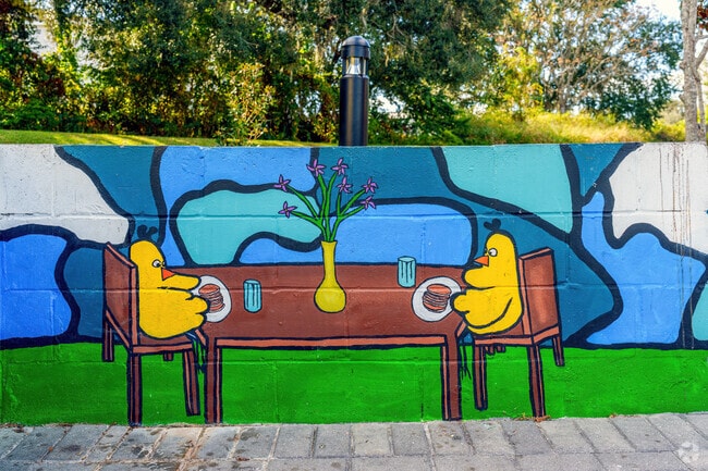 Scenic wall art is showcased just minutes from Geneva at The Townhouse Restaurant.