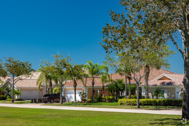 Verona Walk homes lie on quiet residential roadways with mature trees.