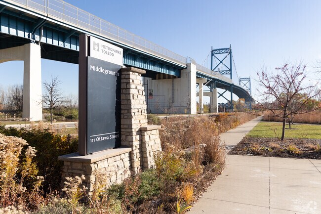 Middlegrounds Metropark in Downtown Toledo is a lovely spot to come sit by the river or stroll.