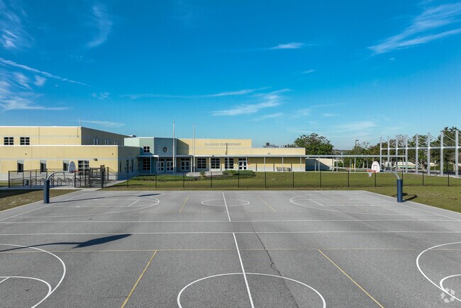 William Frangus Elementary School has a full basketball court and P.E. area.