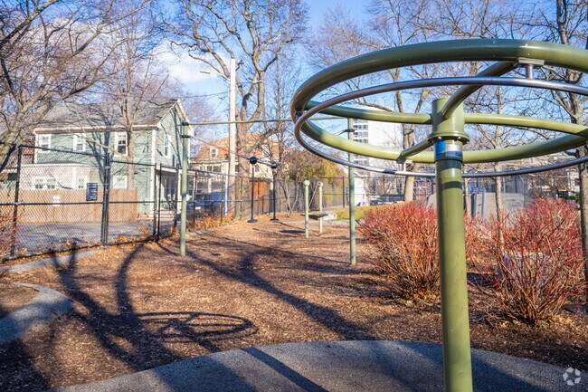 Have fun hanging on these features at Old Morse Park in Cambridgeport.