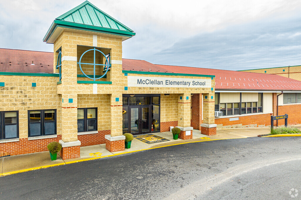 McClellan Elementary School is nestled amongst residential streets in Pleasant Hills.