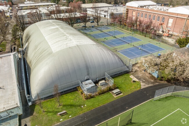 Out Door and Covered Tennis Courts at Buchman Field in the Kerns Neighborhood.