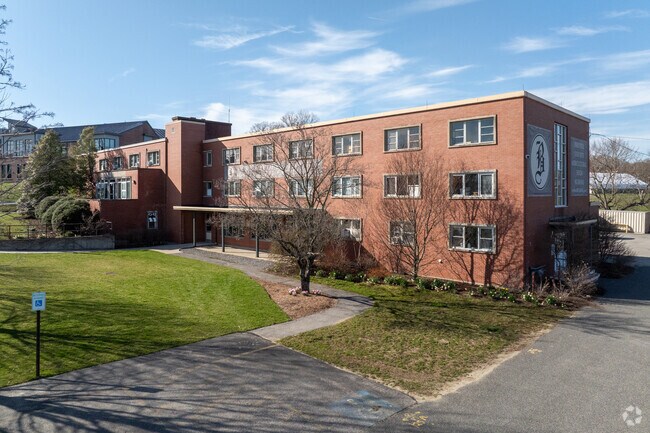 Front entrance at Bristol County Agricultural High School in Massachusetts.