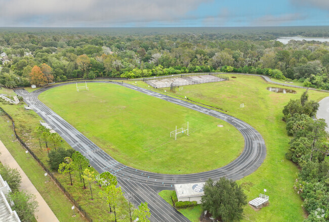 Apopka Middle School has a football field and basketball courts.