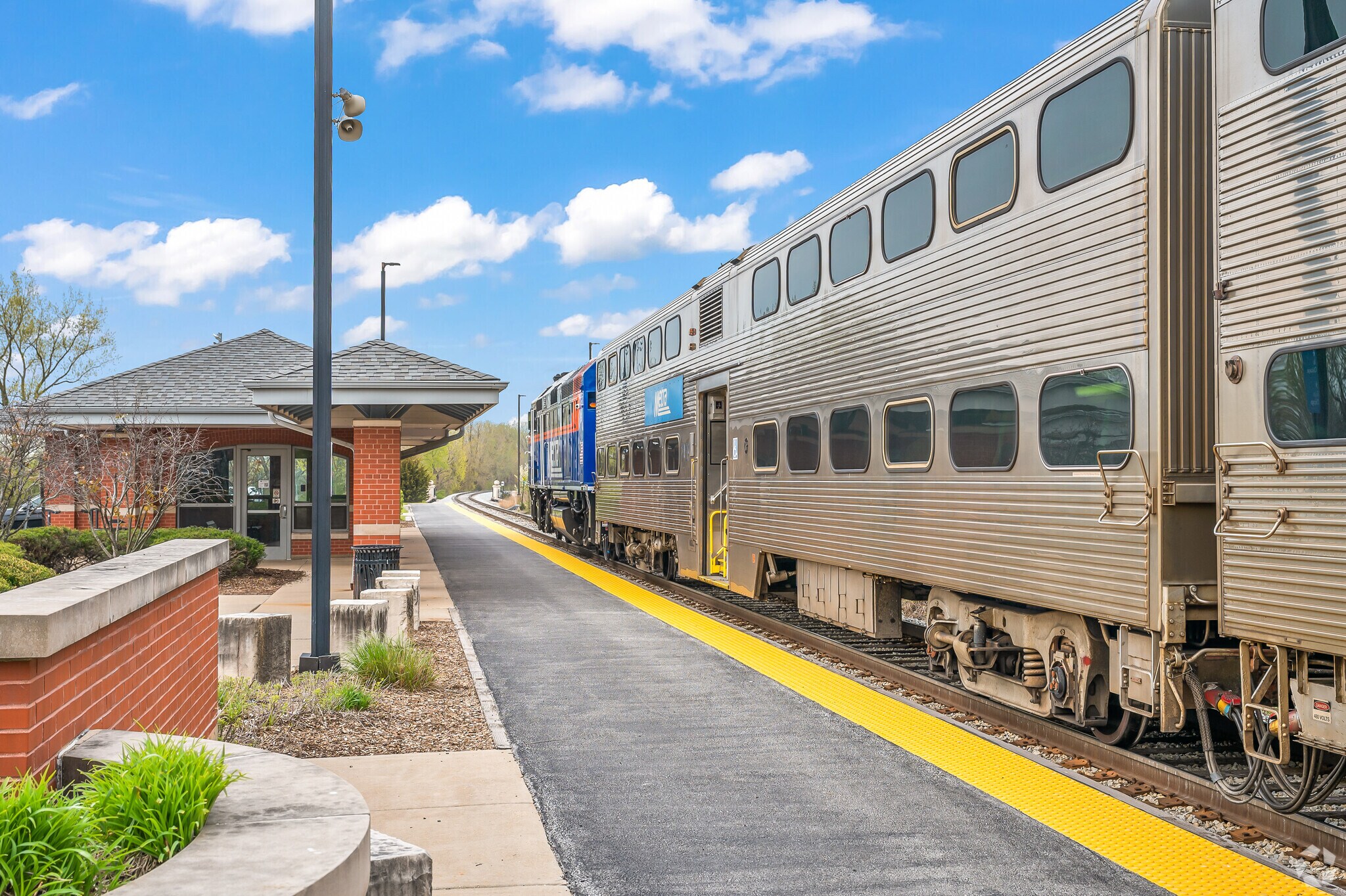 The Metra train station in Orland Park at Centennial Park & 153rd Street.