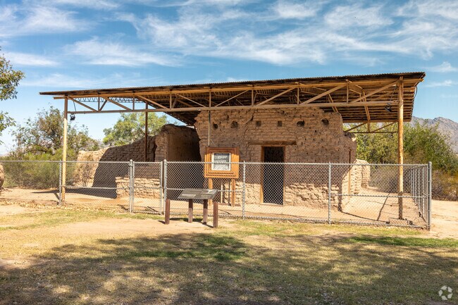 One of the few historic builds at the Fort Lowell Park is an old hospital.