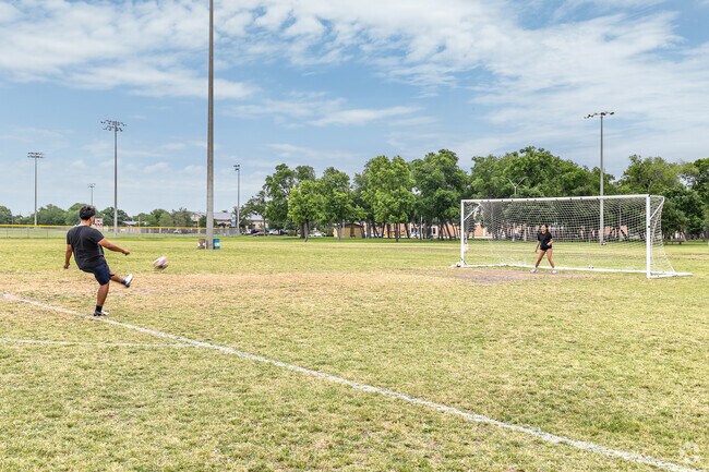 Mark Twain residents head to Huffhines Park for soccer practice on the fields.