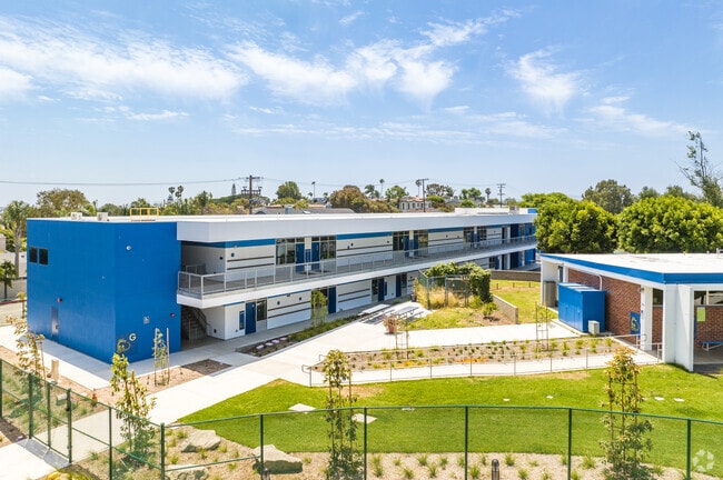 New modern classrooms have been built at Pennekamp Elementary School in Manhattan Beach, CA.