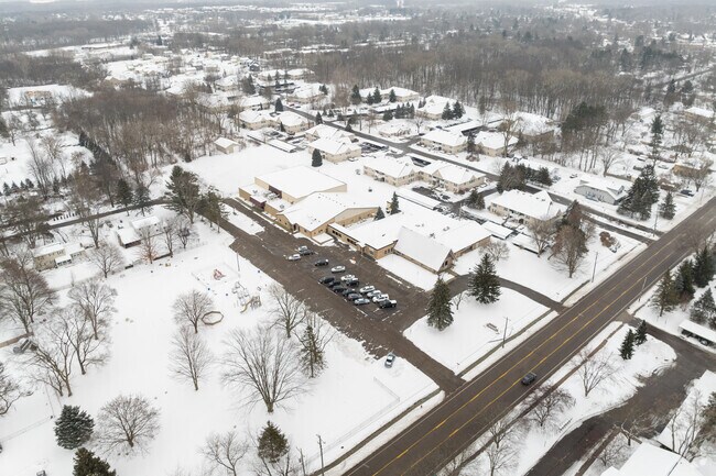 An aerial view of Central Lutheran High School.