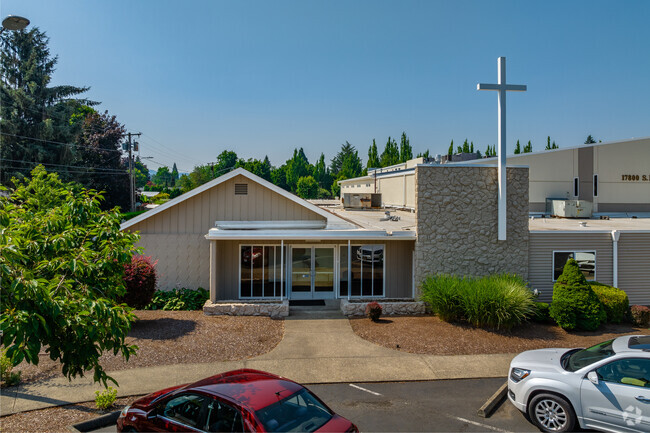 The chapel entrance at the Greater Portland Christian Academy.