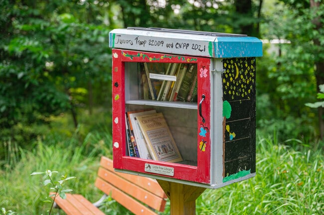 A little library built by the junior troop in Magruder Spring Park in Cheverly.