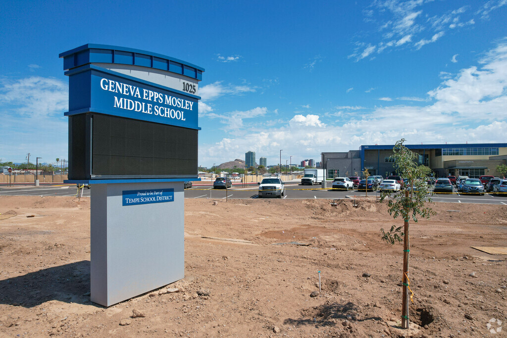 Geneva Mosley Middle School is located in the southern part of the Downtown Tempe area.