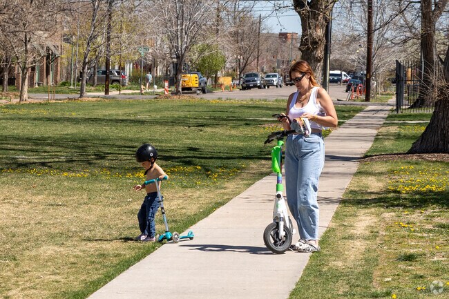 Bikes and scooters are very popular at Mestizo-Curtis Park in Denver.