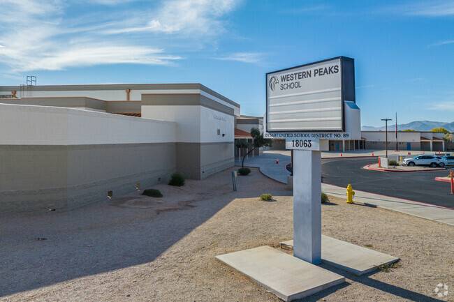 Welcoming you with the monument sign at Western Peaks Elementary School in Surprise.