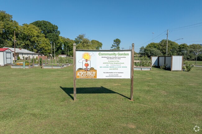 Explore the community garden in Acipco-Finley.