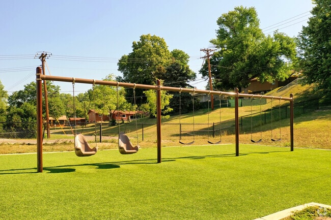 The playground at North Park School for Innovation offers accessible swings.