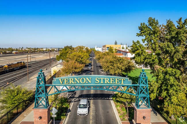 Downtown Roseville’s main street is Vernon Street which has many small businesses.