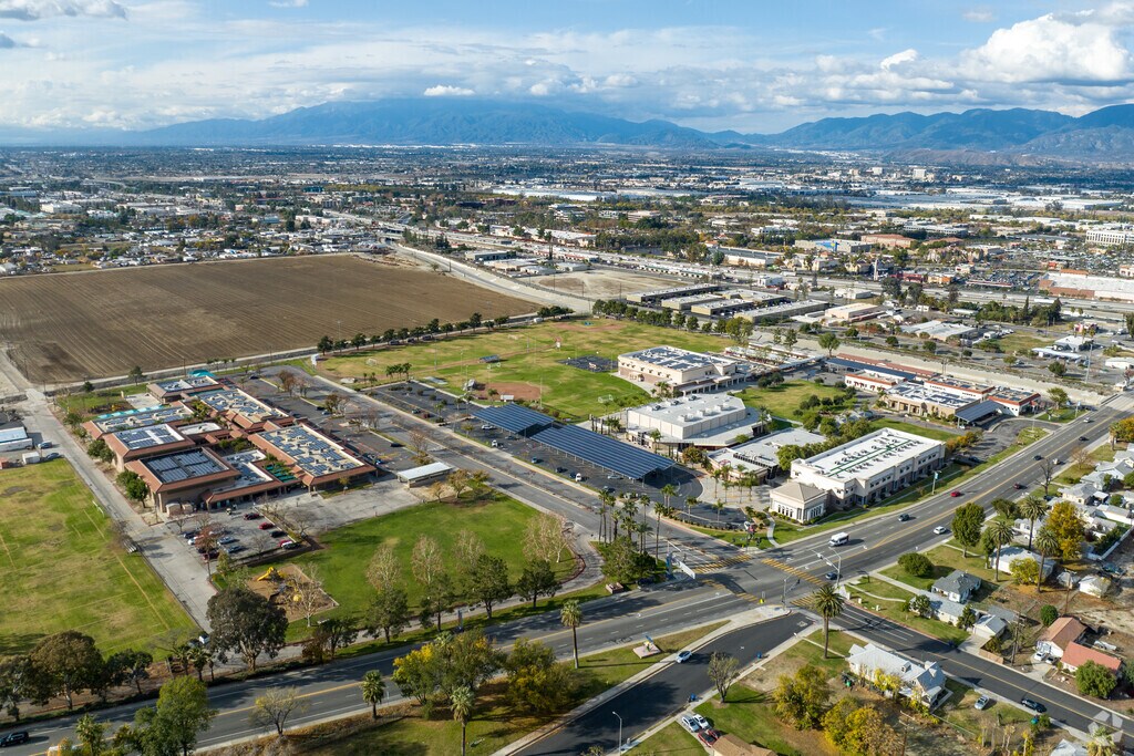 Loma Linda Academy offers a sprawling campus when viewed from above.