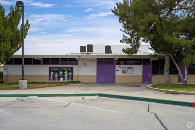 A view of the Park View Elementary buildings from the street.