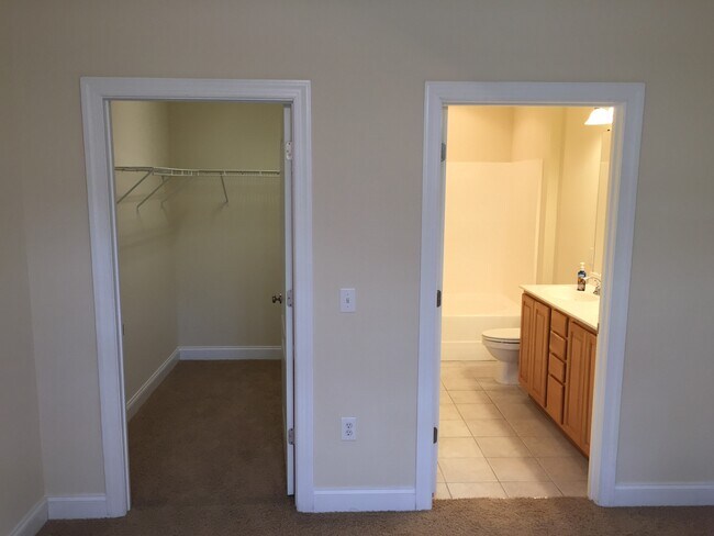 Master bedroom walk-in closet and bath