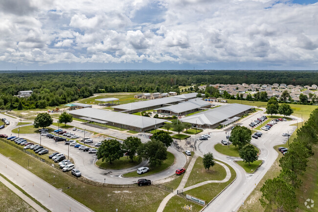 An aerial of Manatee Cove Elementary School in Orange City.