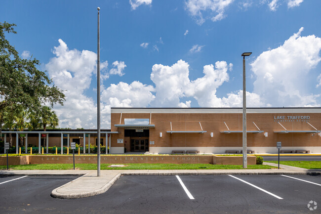 Lake Trafford Elementary School in Immokalee has a pick-up and drop-off area in the front.